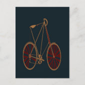  fiets oude rode roodbaars briefkaart (Voorkant)