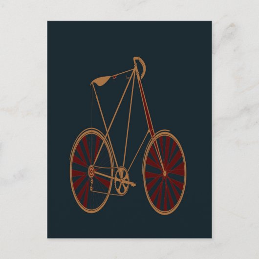  fiets oude rode roodbaars briefkaart (Voorkant)