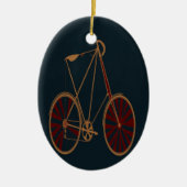  fiets oude rode roodbaars keramisch ornament (Voorkant)