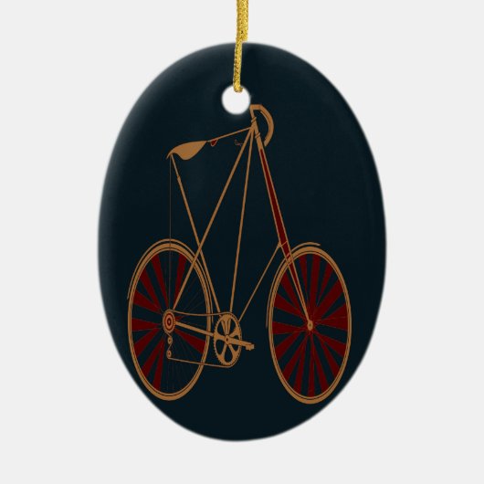  fiets oude rode roodbaars keramisch ornament (Voorkant)