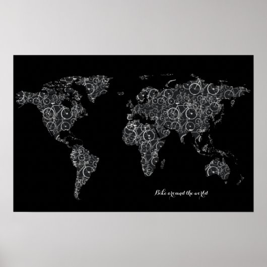 fiets over de hele wereld, fietsen poster (Voorkant)