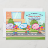 Fiets Parade Verjaardag Uitnodiging (Voorkant)