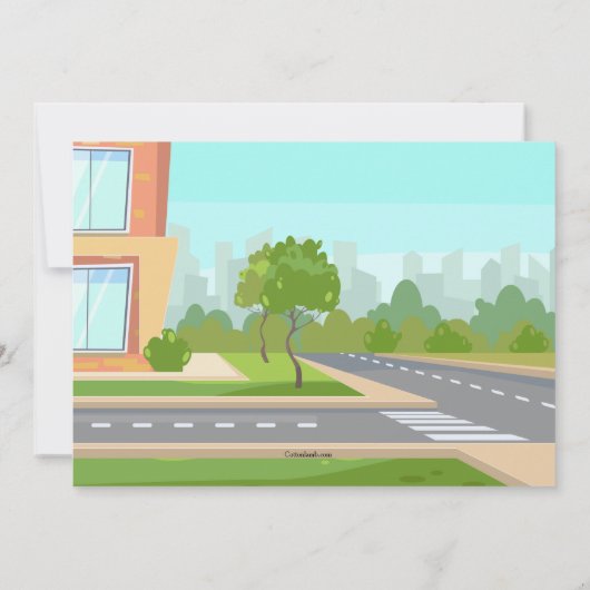 Fiets Parade Verjaardag Uitnodiging (Achterkant)