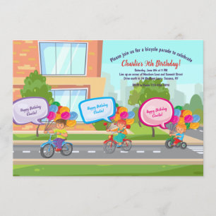 Fiets Parade Verjaardag Uitnodiging
