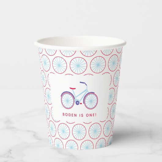 Fiets Party Rood Blauw Gepersonaliseerd Feest Papieren Bekers (Voorkant)