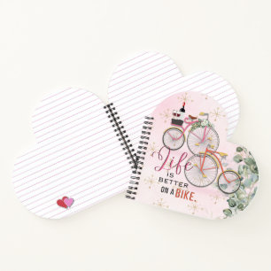 Fiets Quote Hartvormig Notitieboek
