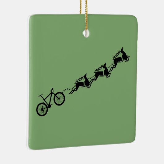 Fiets rendier Grappig Kerstman Kerstmis Keramisch Ornament (Rechts)