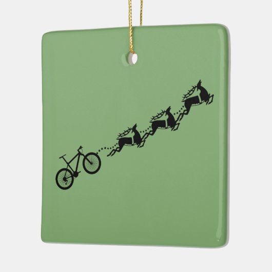 Fiets rendier Grappig Kerstman Kerstmis Keramisch Ornament (Links)