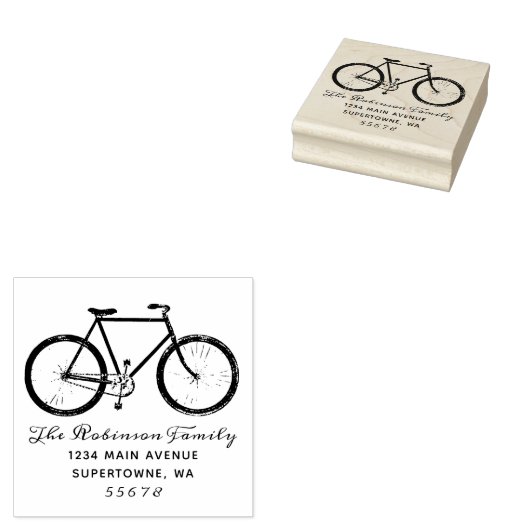 Fiets retour adres stempel, fiets, rubberstempel (Gestempeld)