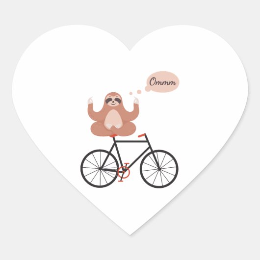 Fiets Road Bike MTB Sloth Gift Idee Hart Sticker (Voorkant)