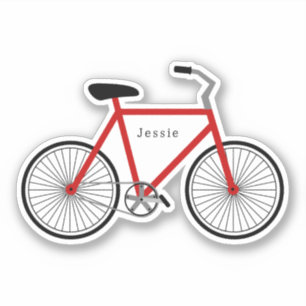 Fiets rood sticker