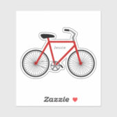 Fiets rood sticker (Vel)
