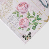  fiets, Rozen en vlinders collage Tissuepapier (Detail)