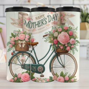  fiets: Rozen, Moederdag Charm Thermosbeker