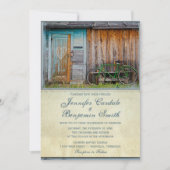 fiets Rustic Barn Wedding Invitations Kaart (Voorkant)