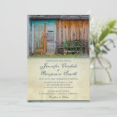  fiets Rustic Barn Wedding Invitations Kaart (Staand voorkant)