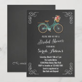 Fiets schoolbord bruids douche uitnodiging (Voorkant / Achterkant)