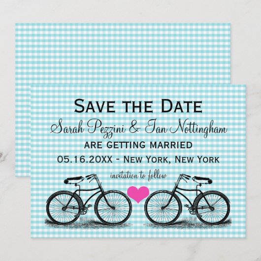 fiets Sla de datumbruiloft-kaarten op Kaart (Voorkant / Achterkant)