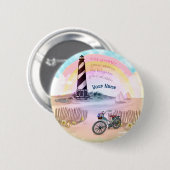Fiets Stormachtige Vuurtoren Ronde Button 5,7 Cm (Voorkant /achterkant)