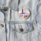 Fiets Stormy Lighthouse Ronde Button 5,7 Cm (In situ)