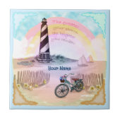 Fiets Stormy Lighthouse tegel Tegeltje (Voorkant)