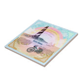 Fiets Stormy Lighthouse tegel Tegeltje (Zijkant)