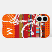 Fiets, strepen en custom initiaal Case-Mate iPhone case (Achterkant (horizontaal))