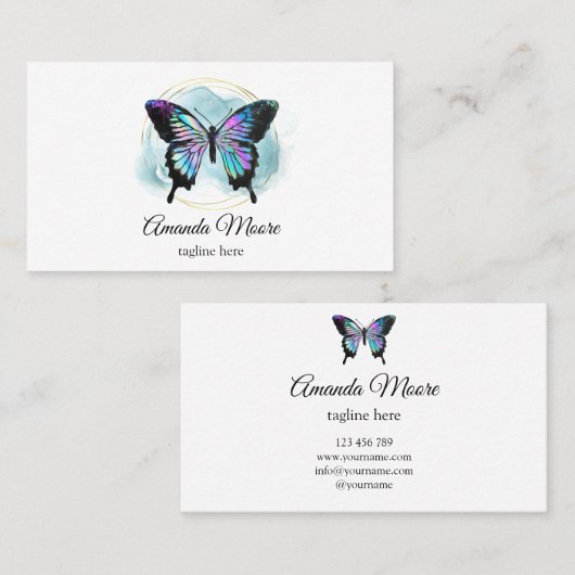 fiets - therapeut faux holografen folie visitekaartje (Voorkant / Achterkant)