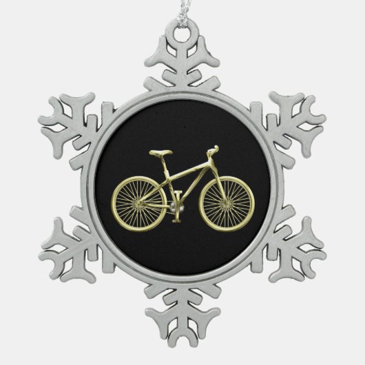 fiets tin sneeuwvlok ornament (Voorkant)