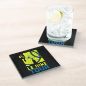 Fiets Touring Art Glazen Onderzetter (Schuin)