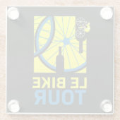 Fiets Touring Art Glazen Onderzetter (Achterkant)