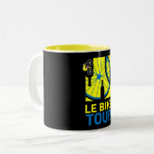 Fiets Touring Art Tweekleurige Koffiemok (Voorkant links)