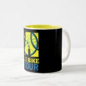 Fiets Touring Art Tweekleurige Koffiemok (Voorkant rechts)