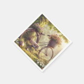 Fiets tussen bloemen custom party servetten 50 (Hoek)