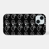 fiets. twee-wielen. fiets. koel iPhone 15 case (Achterkant horizontaal)