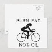 FIETS: Verbrand vet niet olie T-shirt Briefkaart (Voorkant / Achterkant)