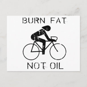 FIETS: Verbrand vet niet olie T-shirt Briefkaart