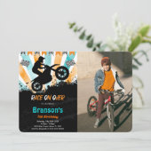 Fiets Verjaardag Foto uitnodiging (Staand voorkant)