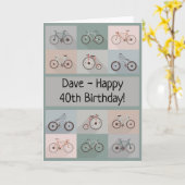 Fiets Verjaardag Kaart Man Man Boy (Gele Bloem)