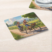 Fiets Verjaardag Kartonnen Onderzetters (Schuin)