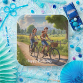 Fiets Verjaardag Papieren Bordje (Feest)