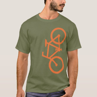 Fiets, verticaal silhouet, Oranje ontwerp T-shirt