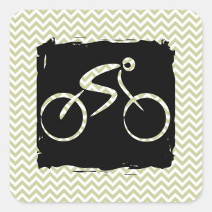 fiets vierkante sticker