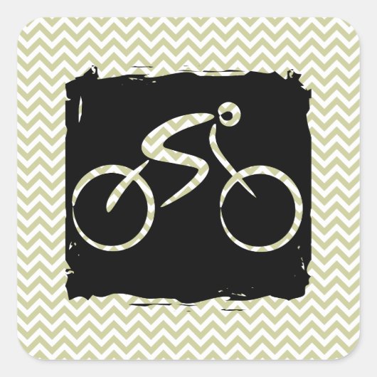 fiets vierkante sticker (Voorkant)