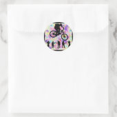 FIETS VOLGENDE ZET RONDE STICKER (Tas)