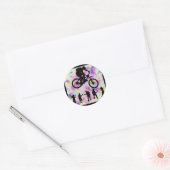 FIETS VOLGENDE ZET RONDE STICKER (Envelop)