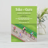 Fiets voor een Cure Fundraiser Uitnodiging (Staand voorkant)