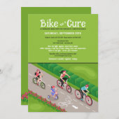 Fiets voor een Cure Fundraiser Uitnodiging (Voorkant / Achterkant)