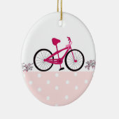 Fiets voor een goede doel - Roze fiets Keramisch Ornament (Rechts)