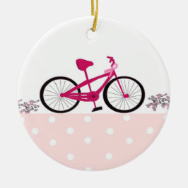 Fiets voor een goede doel - Roze fiets Keramisch Ornament